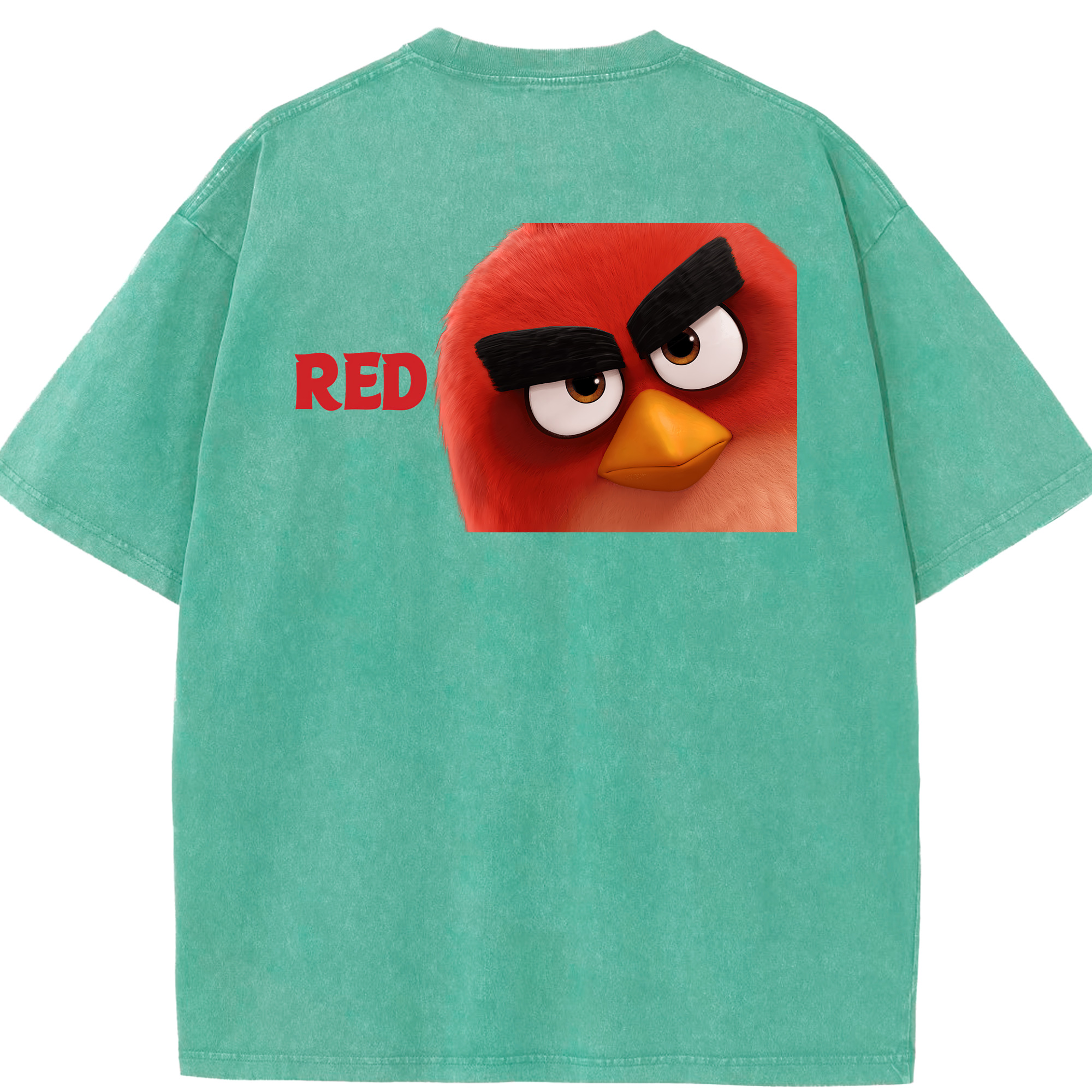 （画像用） Angry Birds アングリーバード 綿100% ヴィンテージ風 半袖Tシャツ（背面プリント）